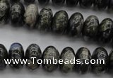 COP470 15.5 inches 10*14mm rondelle natural grey opal beads