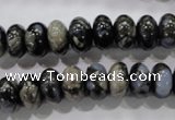 COP471 15.5 inches 8*12mm rondelle natural grey opal gemstone beads