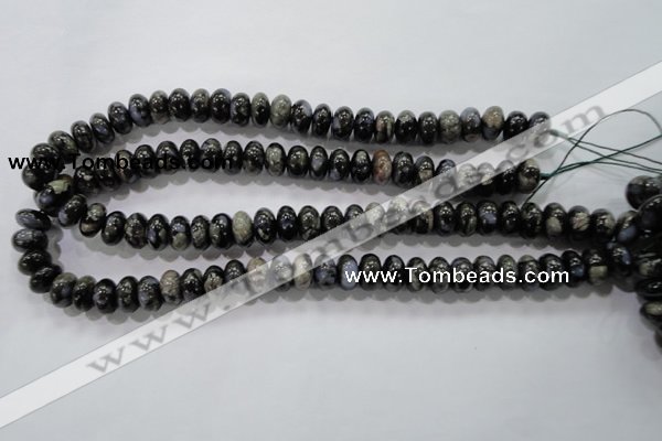 COP471 15.5 inches 8*12mm rondelle natural grey opal gemstone beads