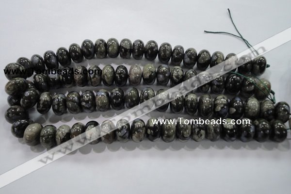 COP472 15.5 inches 10*16mm rondelle natural grey opal gemstone beads