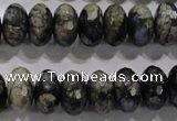 COP476 15.5 inches 8*14mm faceted rondelle natural grey opal beads