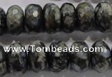 COP477 15.5 inches 10*16mm faceted rondelle natural grey opal beads