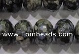 COP479 15.5 inches 15*20mm faceted rondelle natural grey opal beads