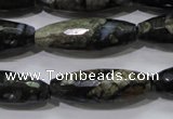 COP480 15.5 inches 10*30mm faceted rice natural grey opal beads