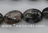 COP496 15.5 inches 10*14mm oval natural grey opal gemstone beads