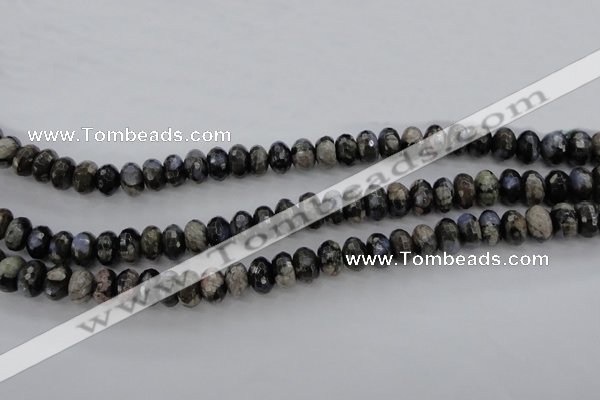 COP498 15.5 inches 5*8mm faceted rondelle natural grey opal beads