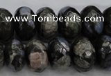 COP499 15.5 inches 8*12mm faceted rondelle natural grey opal beads