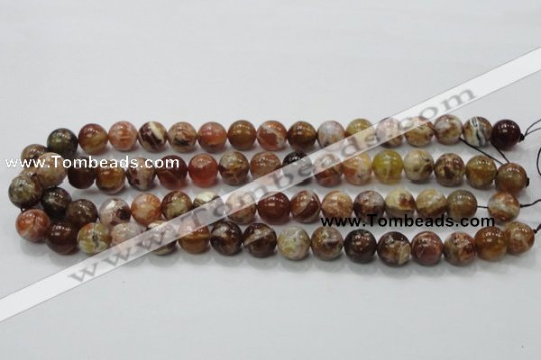 COP503 15.5 inches 12mm round natural red opal gemstone beads