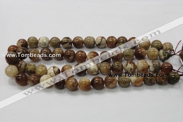 COP504 15.5 inches 14mm round natural red opal gemstone beads