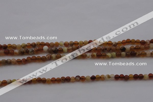 COP508 15.5 inches 4mm round natural red opal gemstone beads