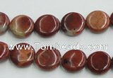 COP521 15.5 inches 12mm flat round red opal gemstone beads wholesale