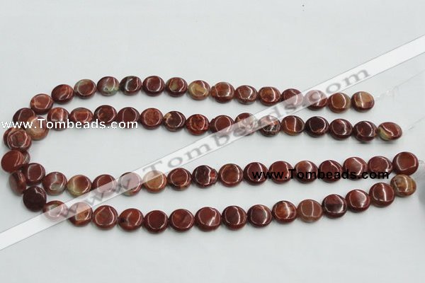 COP521 15.5 inches 12mm flat round red opal gemstone beads wholesale