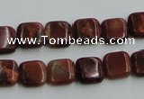 COP525 15.5 inches 10*10mm square red opal gemstone beads wholesale