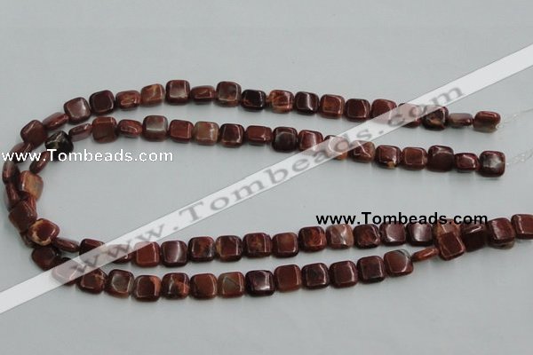 COP525 15.5 inches 10*10mm square red opal gemstone beads wholesale