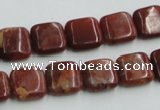 COP526 15.5 inches 12*12mm square red opal gemstone beads wholesale