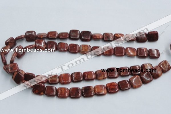 COP527 15.5 inches 14*14mm square red opal gemstone beads wholesale