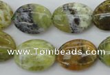 COP550 15.5 inches 15*20mm oval natural yellow & green opal beads