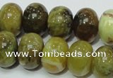 COP552 15.5 inches 15*20mm rondelle yellow & green natural opal beads