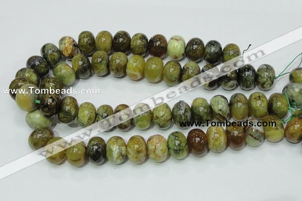 COP552 15.5 inches 15*20mm rondelle yellow & green natural opal beads