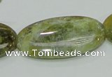 COP556 15.5 inches 20*40mm oval yellow & green natural opal beads