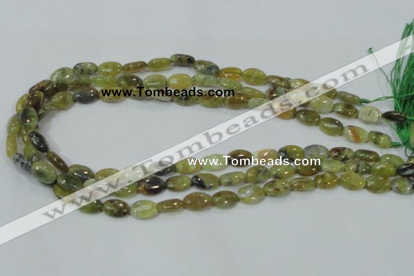 COP561 15.5 inches 8*12mm oval natural yellow & green opal beads