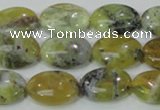 COP563 15.5 inches 13*18mm oval natural yellow & green opal beads