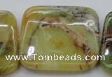 COP585 15.5 inches 45*45mm square natural yellow & green opal beads