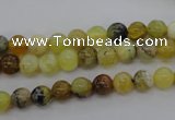 COP587 15.5 inches 6mm round natural yellow & green opal beads