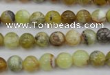 COP588 15.5 inches 8mm round natural yellow & green opal beads