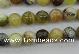 COP589 15.5 inches 10mm round natural yellow & green opal beads