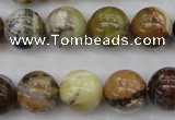 COP591 15.5 inches 14mm round natural yellow & green opal beads