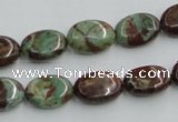 COP608 15.5 inches 10*14mm oval green opal gemstone beads wholesale