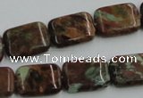 COP610 15.5 inches 13*18mm rectangle green opal gemstone beads