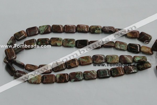 COP610 15.5 inches 13*18mm rectangle green opal gemstone beads