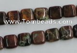 COP612 15.5 inches 10*10mm square green opal gemstone beads