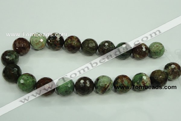 COP668 15.5 inches 20mm faceted round green opal gemstone beads