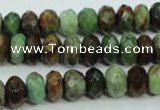 COP670 15.5 inches 6*10mm faceted rondelle green opal gemstone beads