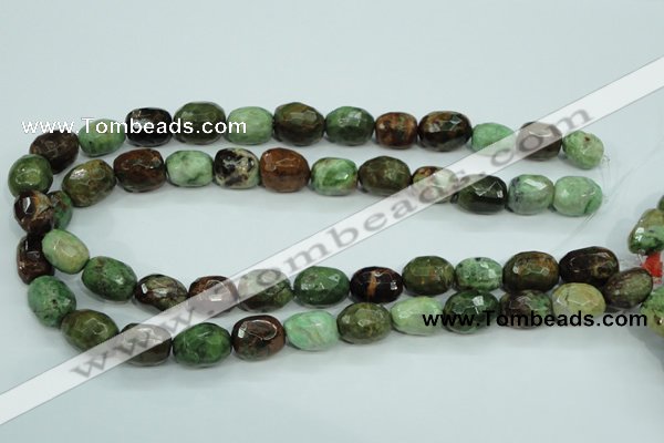 COP674 15.5 inches 12*16mm faceted nuggets green opal gemstone beads