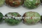 COP675 15.5 inches 18*25mm faceted nuggets green opal gemstone beads