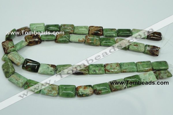 COP688 15.5 inches 13*18mm rectangle green opal gemstone beads