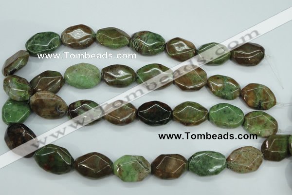 COP692 15.5 inches 18*25mm octagonal green opal gemstone beads