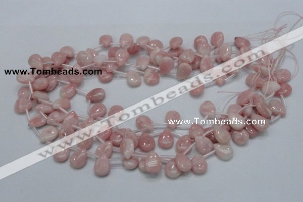 COP73 15.5 inches 10*14mm flat teardrop natural pink opal beads