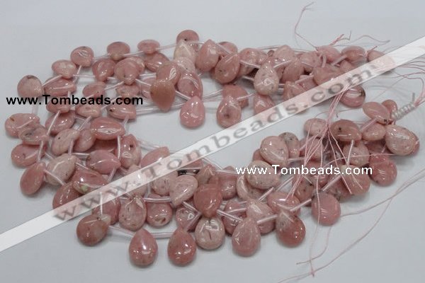 COP74 15.5 inches 13*18mm flat teardrop natural pink opal beads