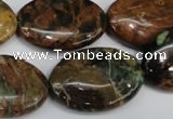 COP759 15.5 inches 20*30mm oval green opal gemstone beads