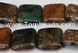 COP765 15.5 inches 20*20mm square green opal gemstone beads