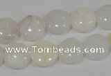 COP904 15.5 inches 12mm flat round natural white opal gemstone beads