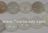 COP905 15.5 inches 14mm flat round natural white opal gemstone beads