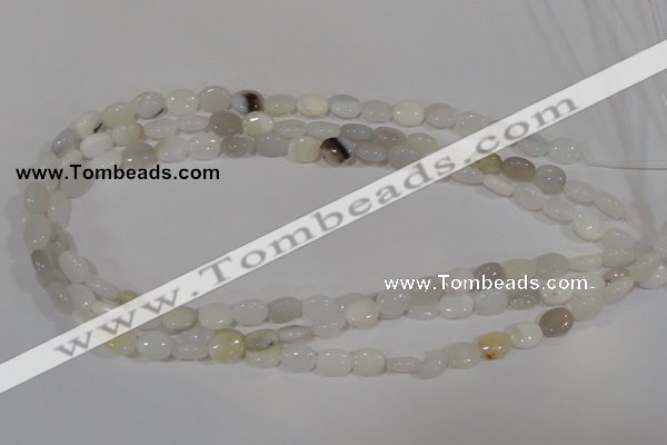 COP906 15.5 inches 8*10mm oval natural white opal gemstone beads