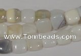 COP909 15.5 inches 10*10mm square natural white opal gemstone beads