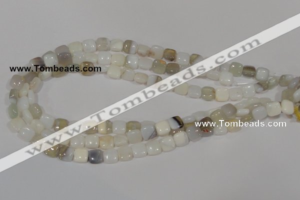 COP909 15.5 inches 10*10mm square natural white opal gemstone beads